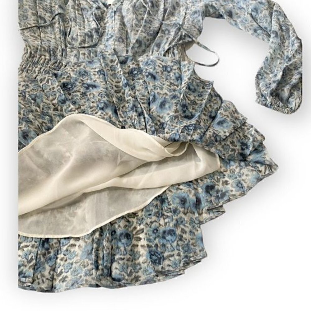 LoveShackFancy Popover‎ Mini Floral Dress in Ocean Breeze  Size P, NWT - Picture 13 of 15